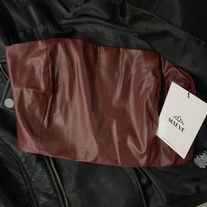 Maeve Vegan leather crop top